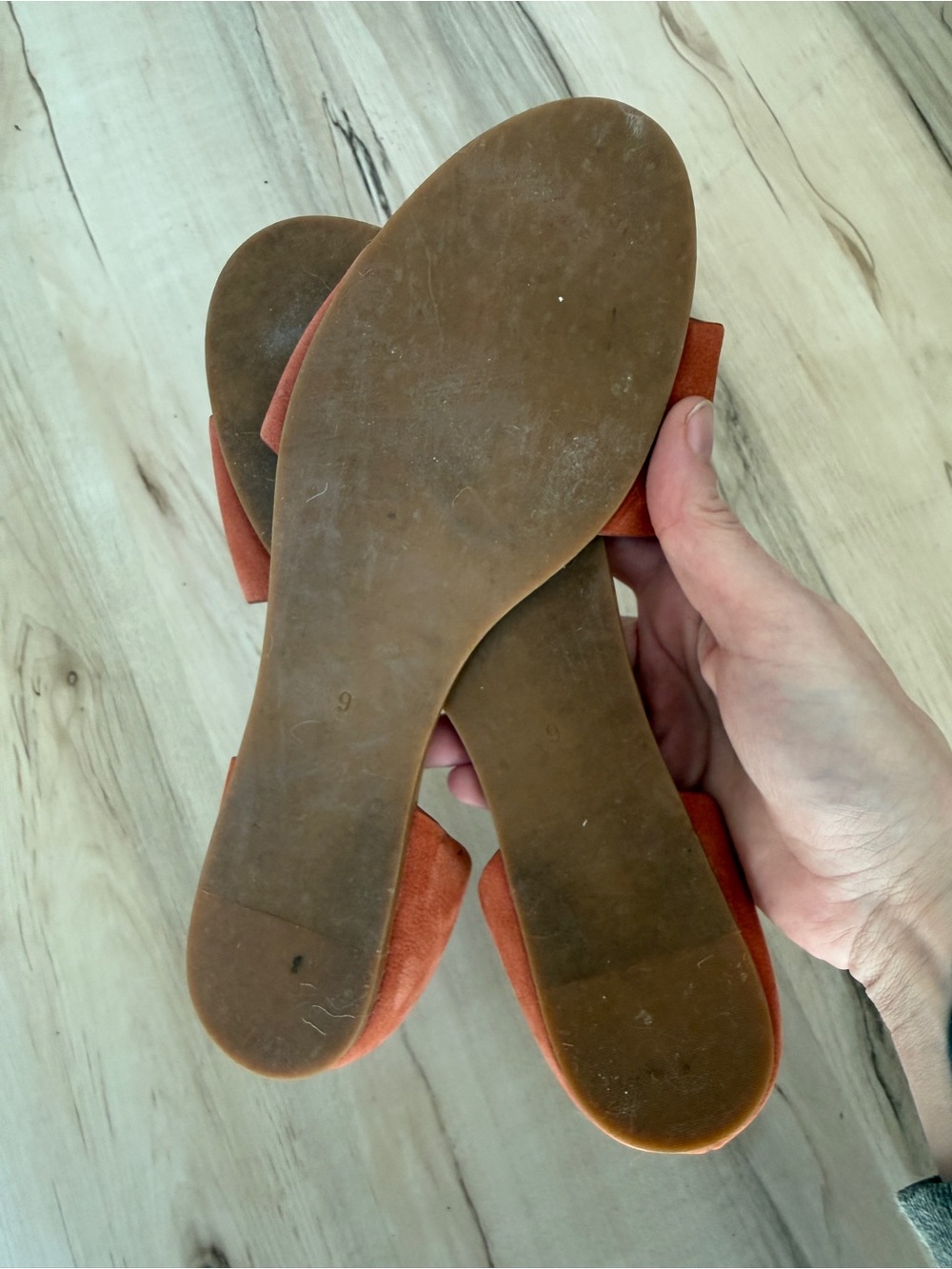 Madewell Thea D’Orsay Orange Leather Slide Sandals - 9 - Picture 3 of 7